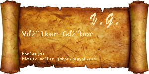 Völker Gábor névjegykártya